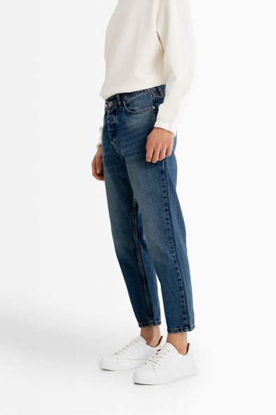 York Koyu Mavi Boyfriend Denim Pantolon